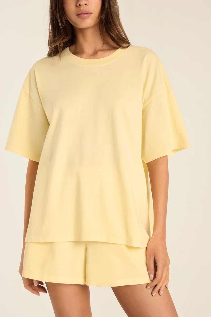 Coast Oversized Boyfriend Tee - Buttercream Cotton Jersey | Vitamin A