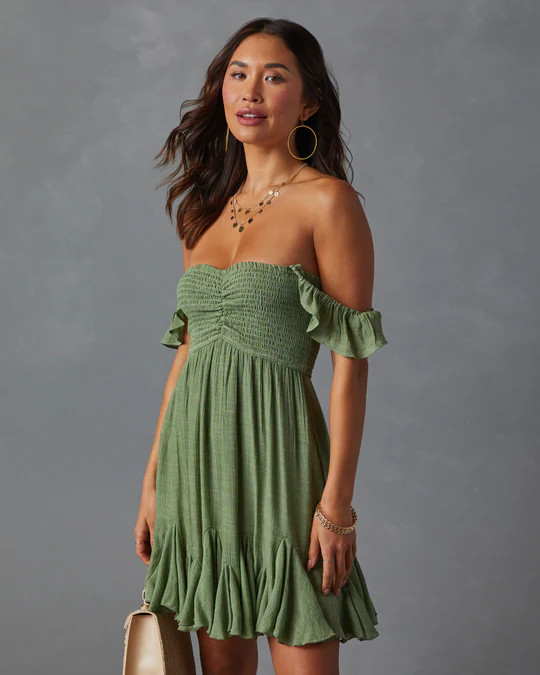 Mahoney Smocked Ruffle Mini Dress | VICI