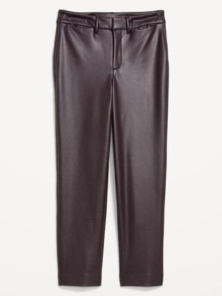 High-Waisted Faux-Leather Pixie Straight Pants | Old Navy (US)