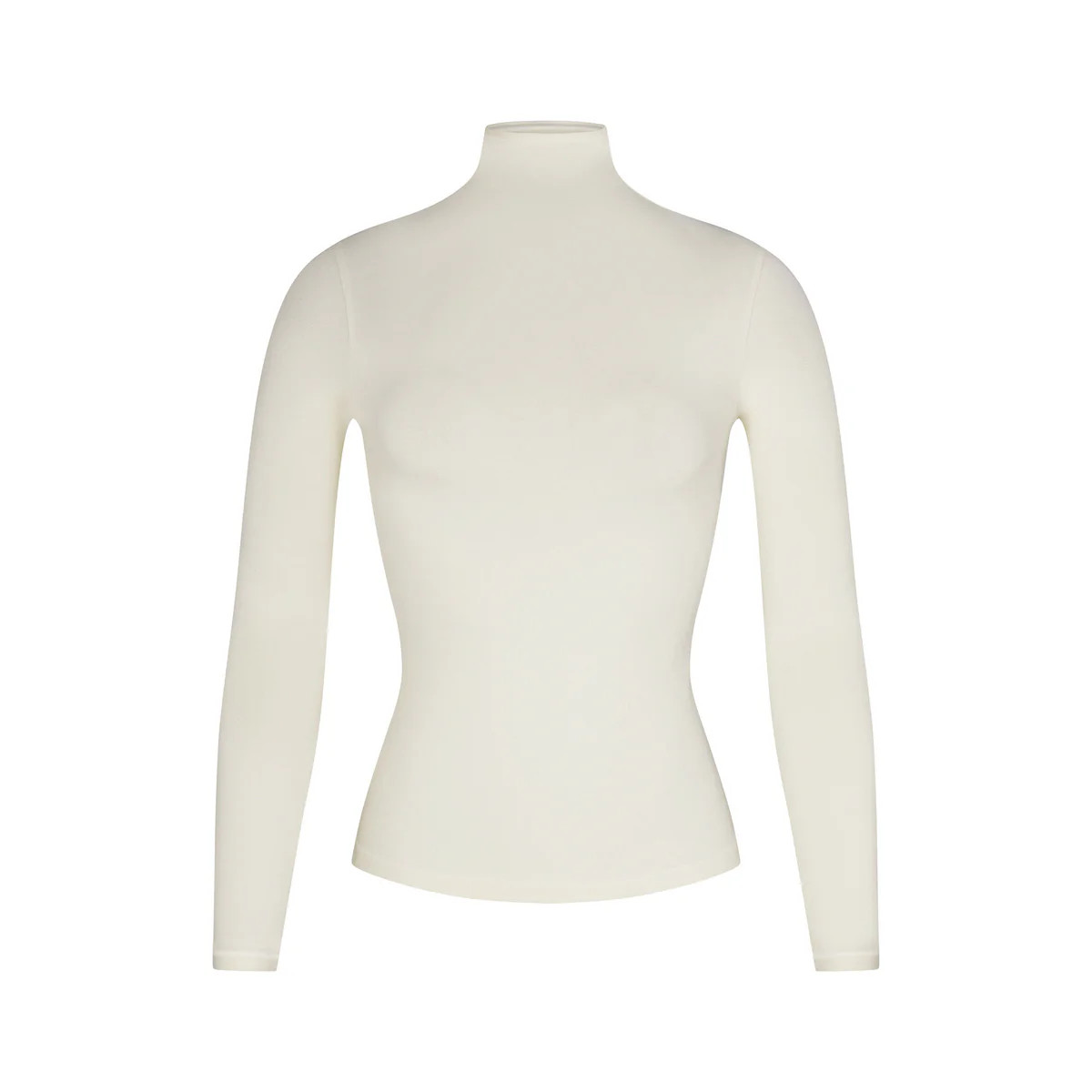 COTTON JERSEY LONG SLEEVE TURTLENECK | BONE | SKIMS (US)