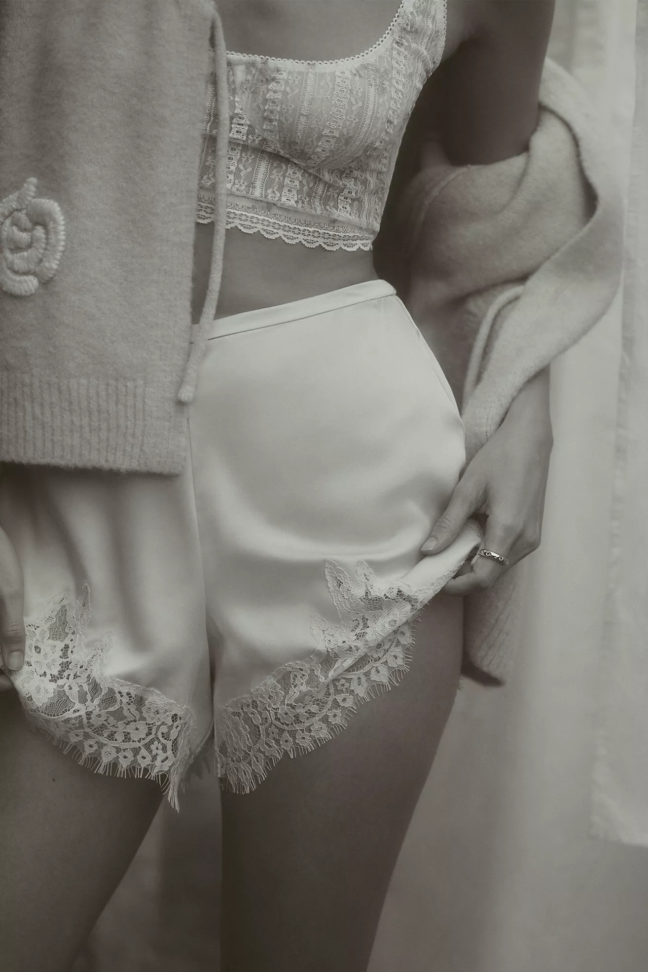 Reformation Fern Satin Lace Shorts | Anthropologie (US)