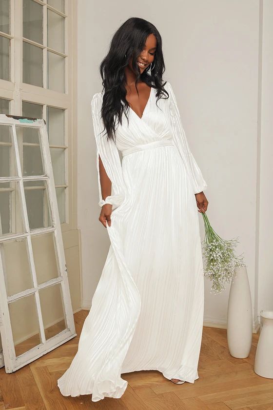 Divine Love White Striped Long Sleeve Maxi Dress | Lulus (US)