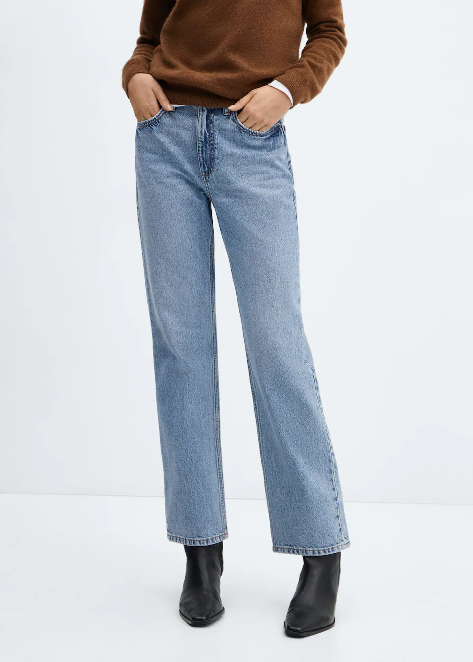 Mid-rise straight jeans | MANGO (US)