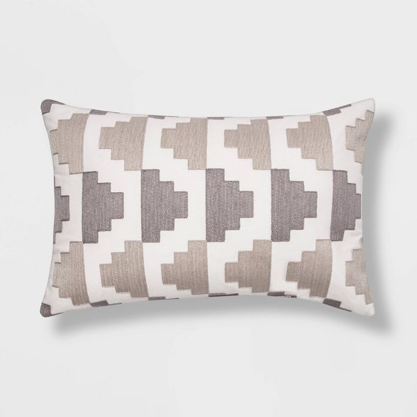 Embroidered Modern Pattern Lumbar Throw Pillow - Project 62™ | Target