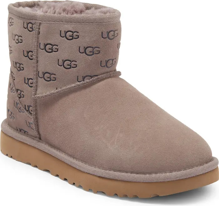 UGG® Classic Mini Embossed Logo Bootie (Women) | Nordstromrack | Nordstrom Rack