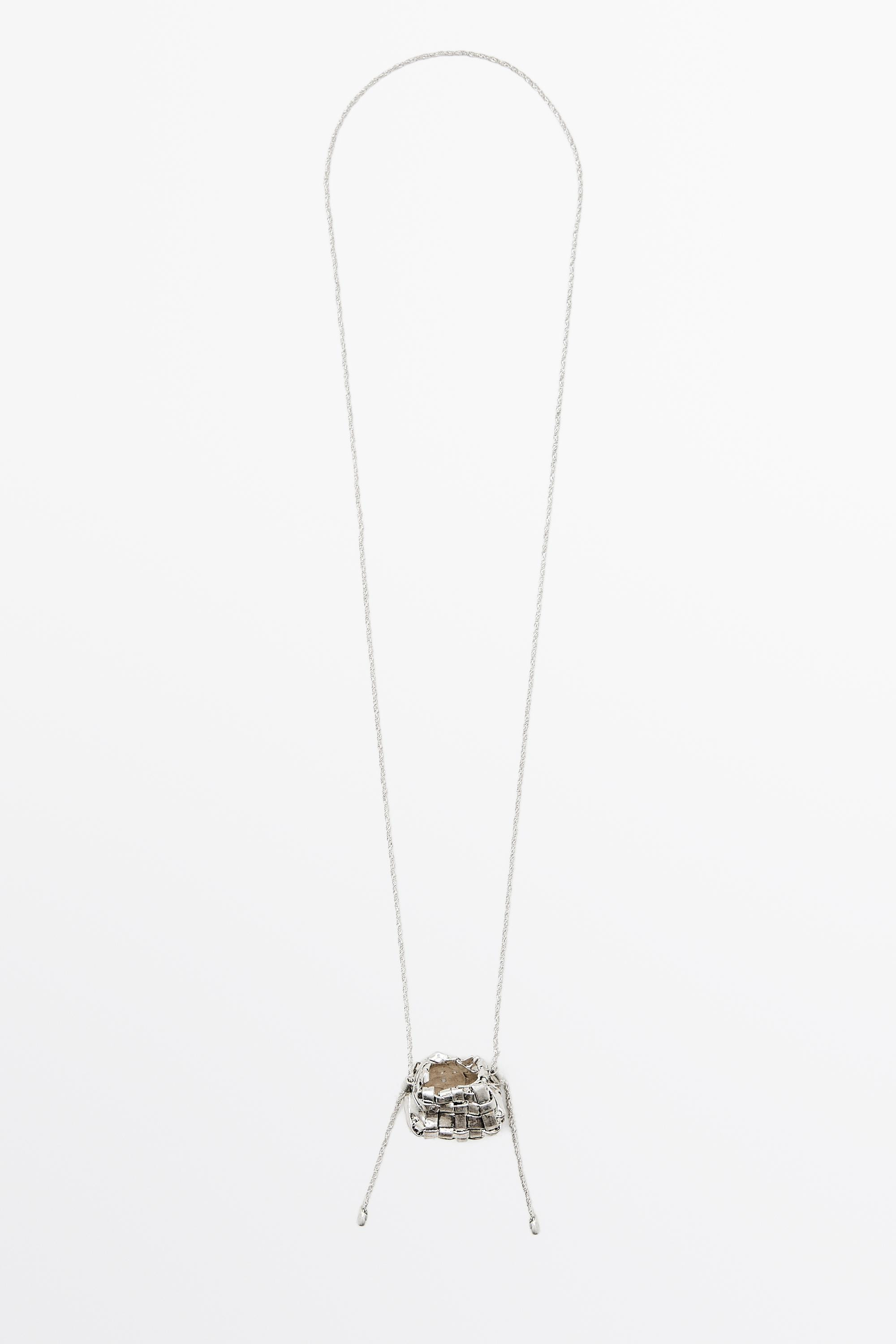 Lange Halskette Korb-Detail - SILBER | Massimo Dutti DE