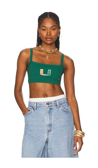 Hype and Vice University Of Miami Active Bra Top in Dark Green. - size M | Revolve Clothing (Global)