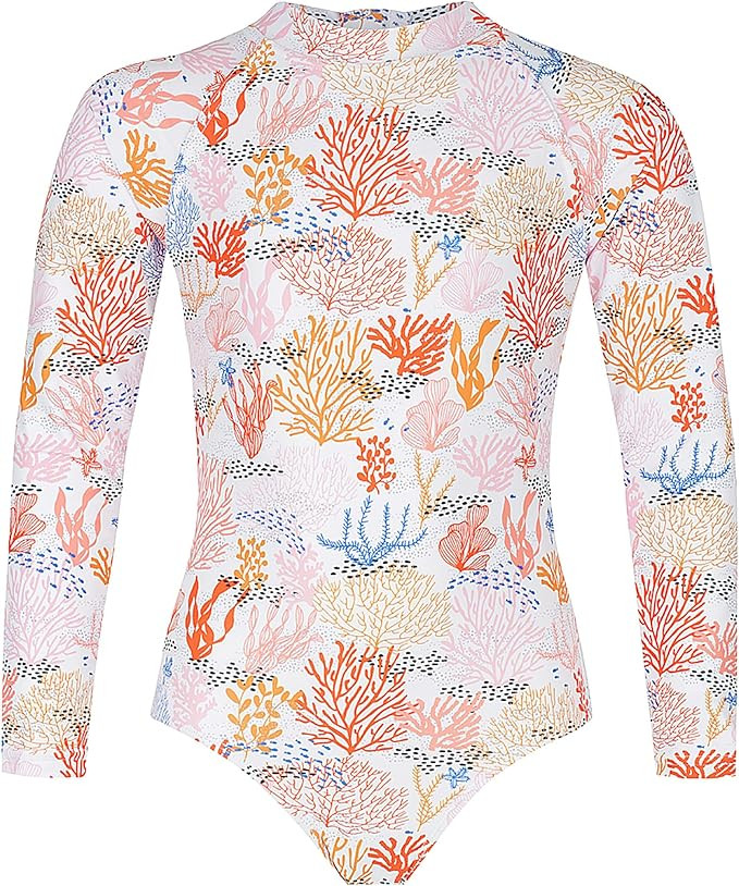 Tame the Sun Girls Swimsuit - One Piece Girl Bathing Suit - UPF+ Rash Guard Swimsuits for Girls w... | Amazon (US)