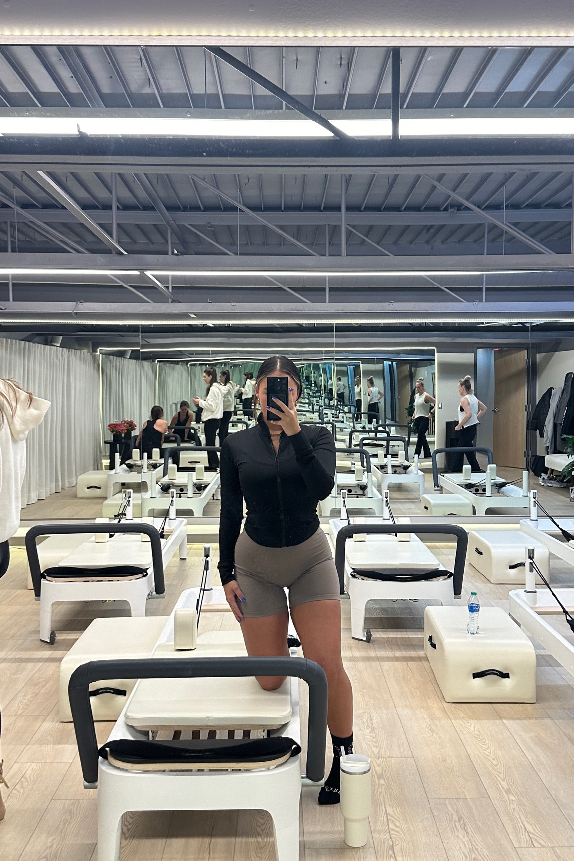 Another pilates ootd! 
🤍🎧👟
Jacket: Medium 
Bodysuit: medium (I suggest sizing down) 
Socks: M

#LTKfitness #LTKstyletip #LTKSeasonal