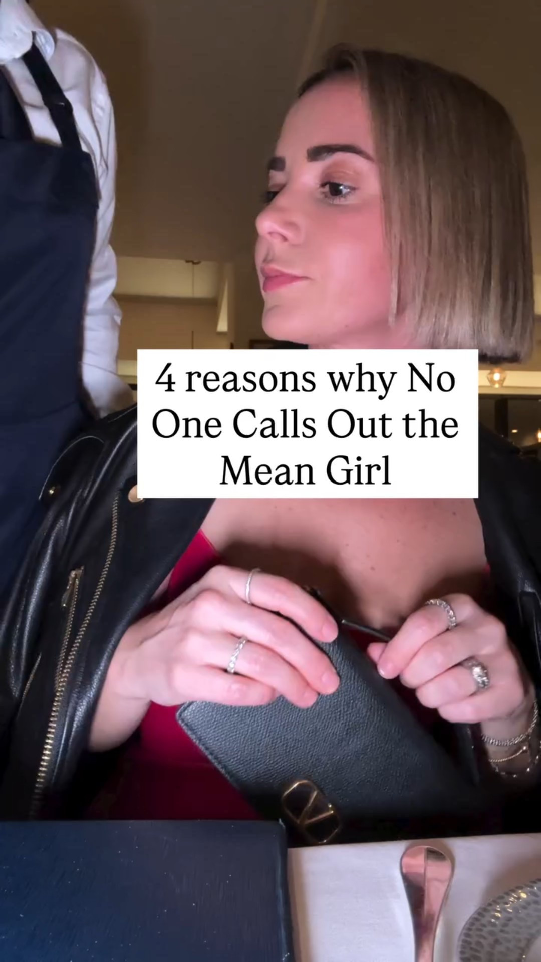 Comment SEEN for my step by step on how to speak up without social fallout. Understanding this can help you stop taking it personally and start responding strategically. 

Comment Outfit for links. 

As for the 4 reasons why no one call out the Mean Girl:

They fear becoming the next target. They learned that staying quiet feels safer. It’s not agreement, it’s self protection.

When multiple people see what happened, responsibility diffuses. Each person thinks Someone else will say something but no one does. 

They don’t want to lose their spot in the group. We are wired to want to belong and belonging often wins. 

Mean girls often hold perceived status so they align themselves to maintain their own position. It’s not loyalty, it’s social positioning.
