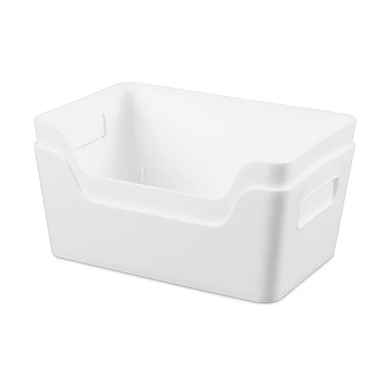 Mainstays 2-Pack Small Easy Access Bins Plastic, White | Walmart (US)