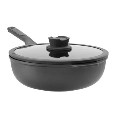 BergHOFF Leo Stone+ Nonstick Ceramic 11" Wok Pan 4.6qt. With Glass Lid, Recycled Cast Aluminum | Belk