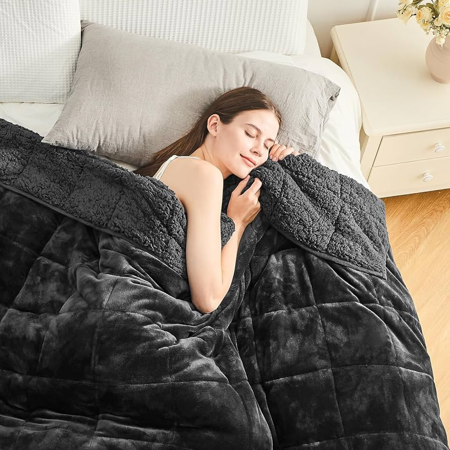 Cottonblue Weighted Blanket 15lbs for Queen Bed - Ultra Soft, Cozy Comfort Sherpa Blanket for Rel... | Amazon (US)