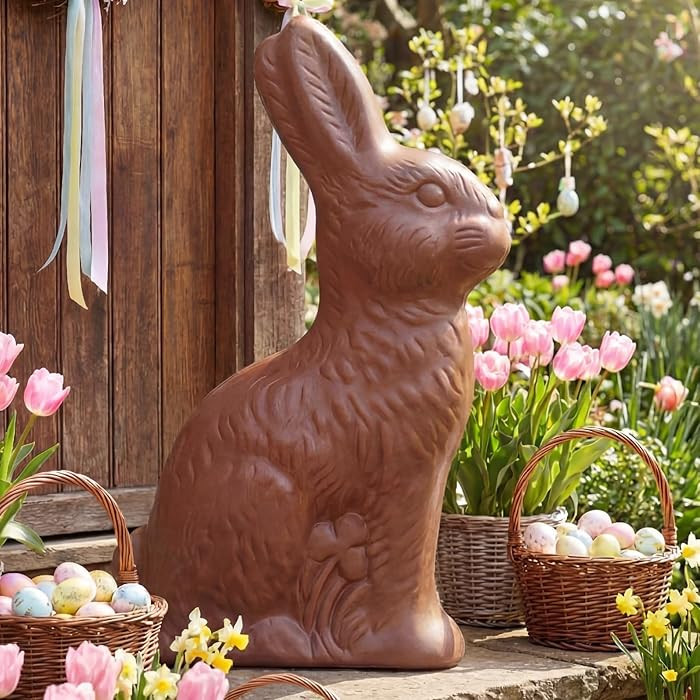 47 Inch Easter Chocolate Bunny Decor Large Bunny Cardboard Standup Easter Rabbit Decor Signs Rabb... | Amazon (US)