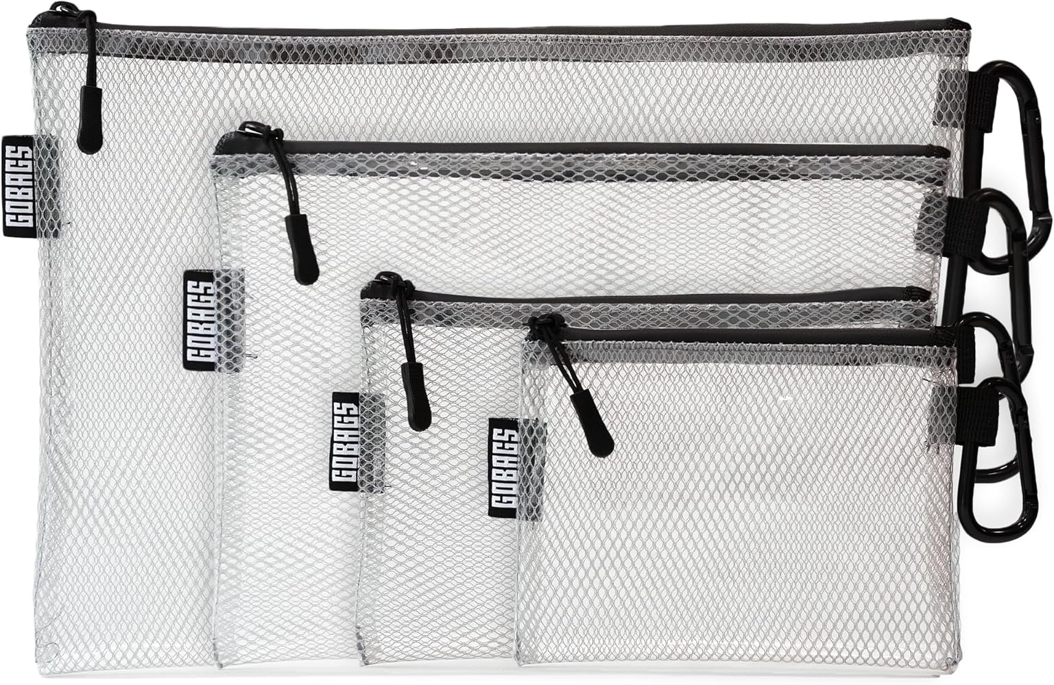 GOBAGS Air Production Multi‑Size Clear Zipper Pouch (4‑Pack) – Cable Organizer & Travel Gea... | Amazon (US)