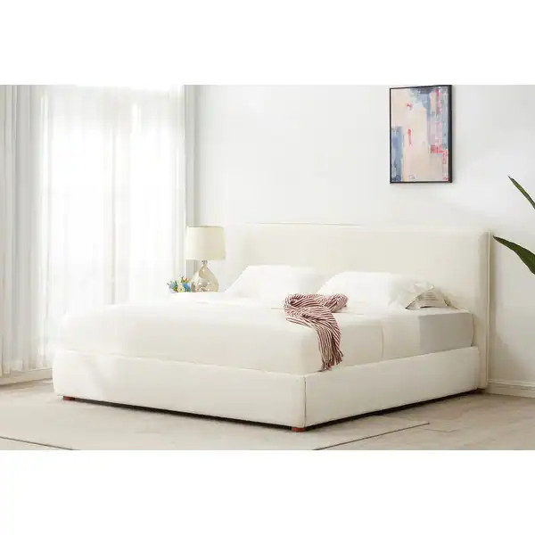 SAFAVIEH Couture Callahan Boucle Bed - Ivory - King | Bed Bath & Beyond