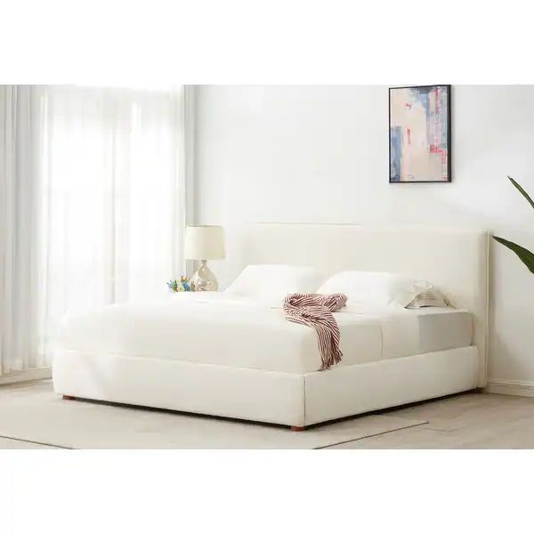 SAFAVIEH Couture Callahan Boucle Bed - Ivory - King | Bed Bath & Beyond