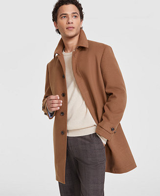Men Classic Fit Melange Overcoat | Macy's