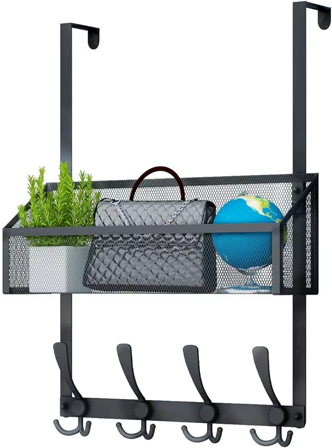 Kaiferty Over The Door Hooks Organizer, Coat Rack Over The Door Storage Hanger Towel Rack, Back o... | Amazon (US)