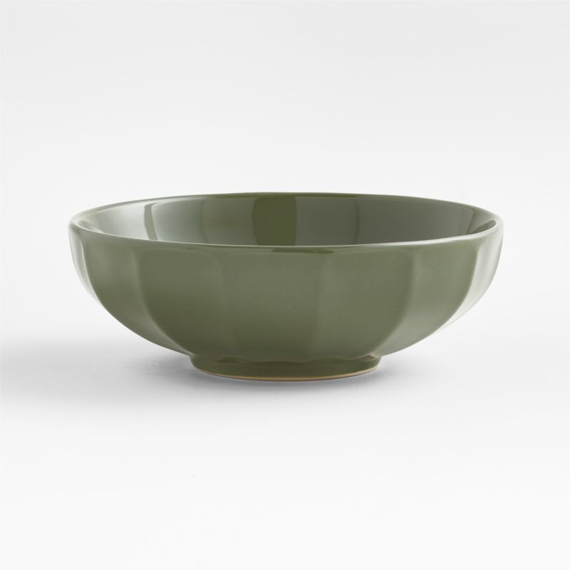 Cafe Olive Green Low Bowl | Crate & Barrel | Crate & Barrel