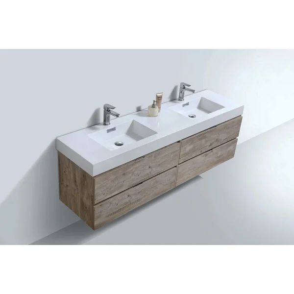 Tenafly 72" Wall-Mounted Double Bathroom Vanity Set | Wayfair North America