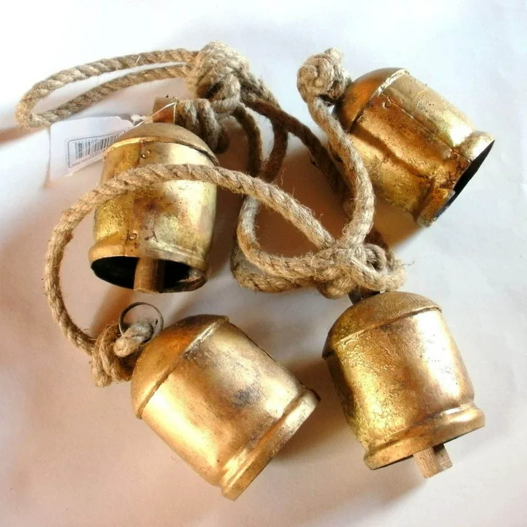 ADruer Christmas Cow Bells for Decoration, Vintage Handmade Gold Cowbell Christmas Decor, Lucky R... | Walmart (US)
