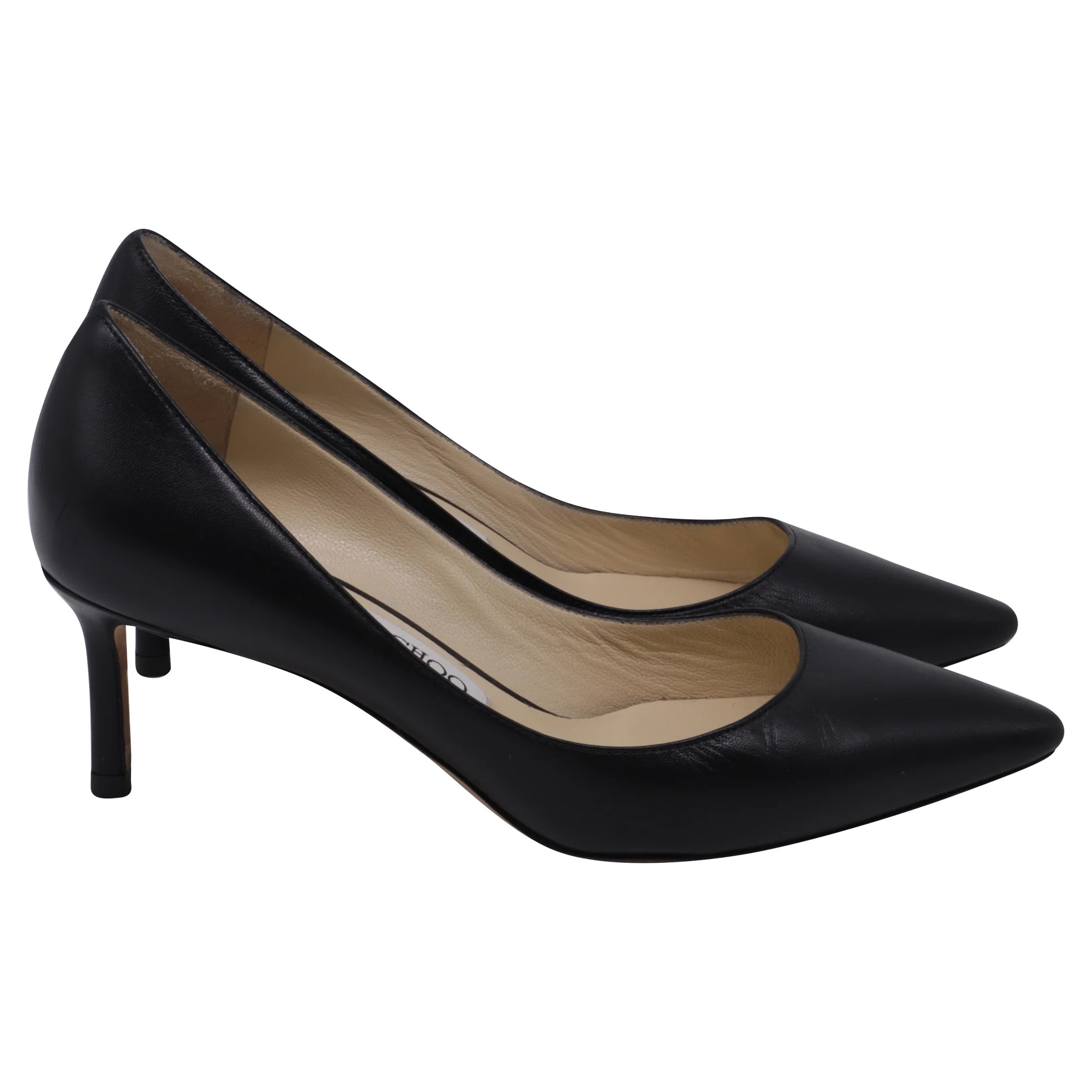Jimmy Choo Romy 60 Pumps in Black Calf Leather | Shop Simon