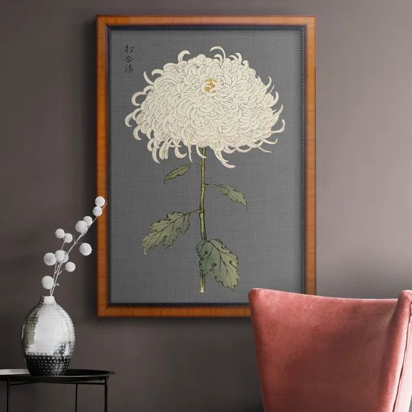 Dramatic Ivory Mums II Framed On Canvas Painting | Wayfair North America