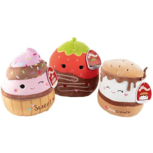 Squishmallow 8" Valentine's Day Plush, 3pk - Cupcake, Smores, & Strawberry - Official Kellytoy - ... | Amazon (US)