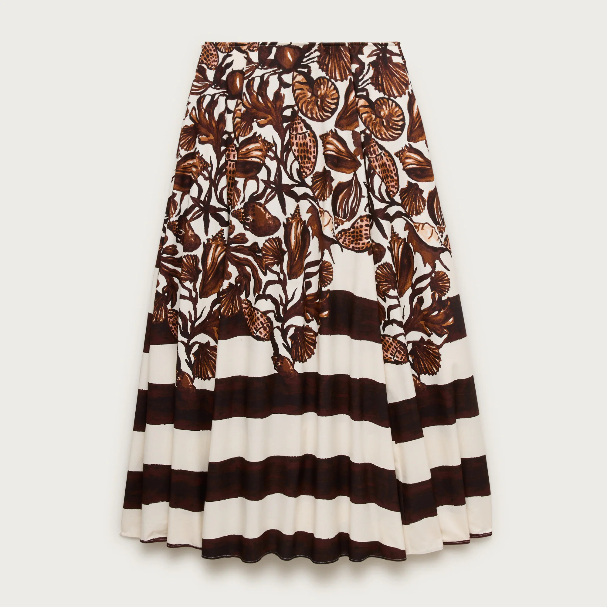 Side-pleat midi skirt in lobster & seashell print | J. Crew US