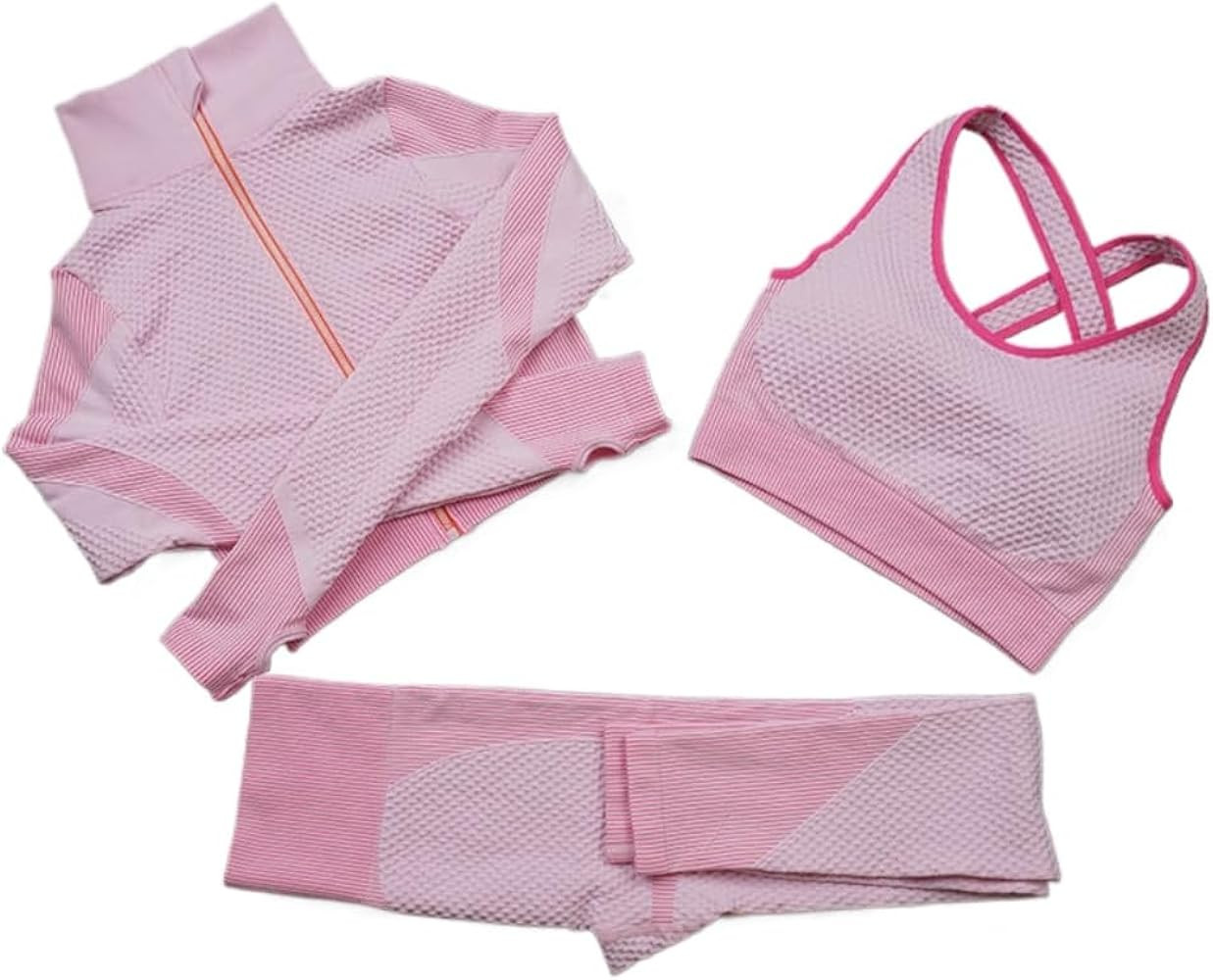 LeaderKing Seamless Knitted Peach Buttocks Quick-drying Fitness Zipper Running Yoga Suit | Amazon (US)