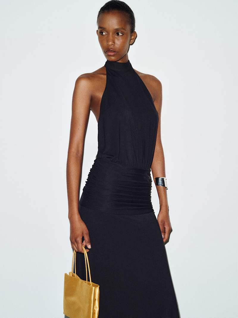 Reformation Anya Knit Dress Black XL | Reformation (Global)