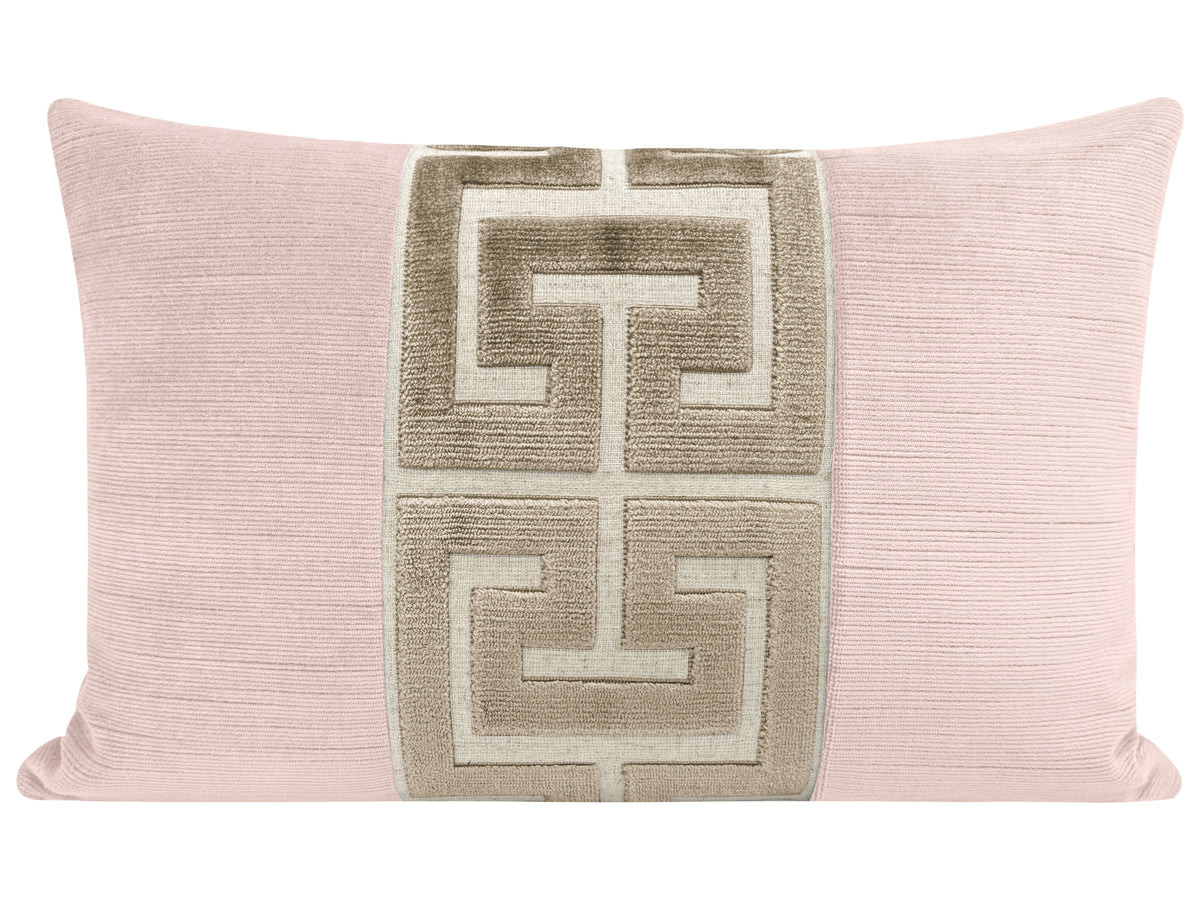 THE LITTLE LUMBAR :: STRIE VELVET // BALLET + TAUPE GREEK TRIM | LITTLE DESIGN LLC