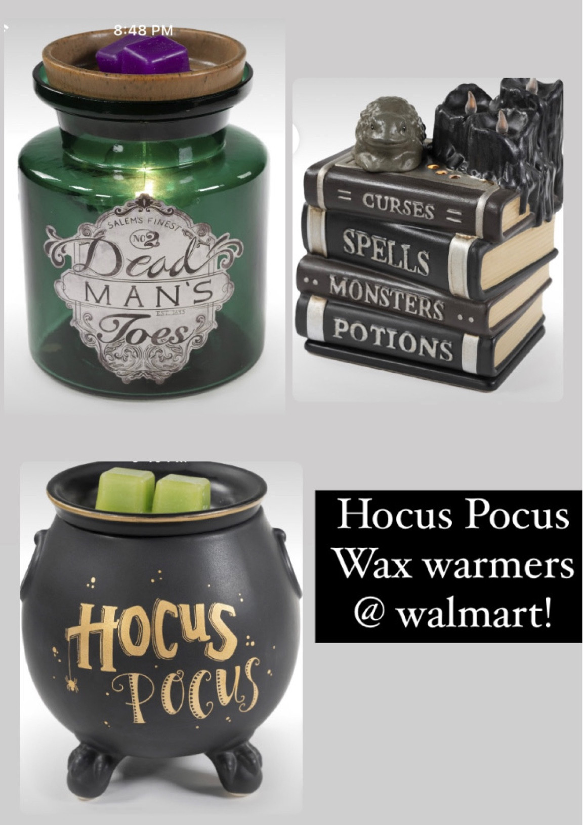 Cutest Hocus pocus wax warmers at walmart!! 
If you’re a candle lover..try a wax warmer!

Hocus pocus wax warmer // walmart finds

#LTKsalealert #LTKhome #LTKunder50