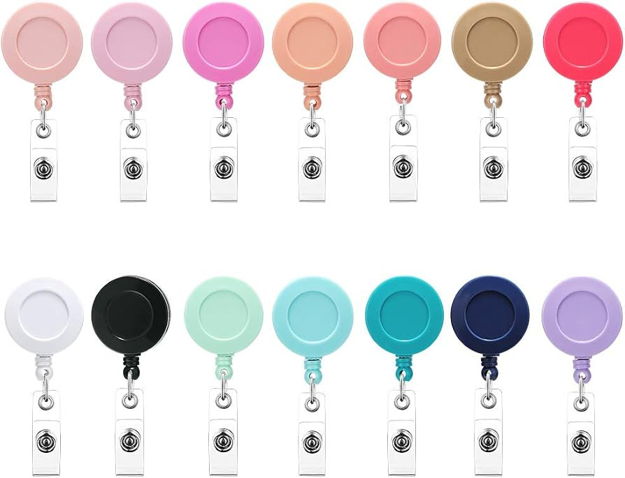 Soleebee 24'' Retractable Badge Reel, Mixed Random Solid Color Nurse ID Badge Holder with 360° S... | Amazon (US)