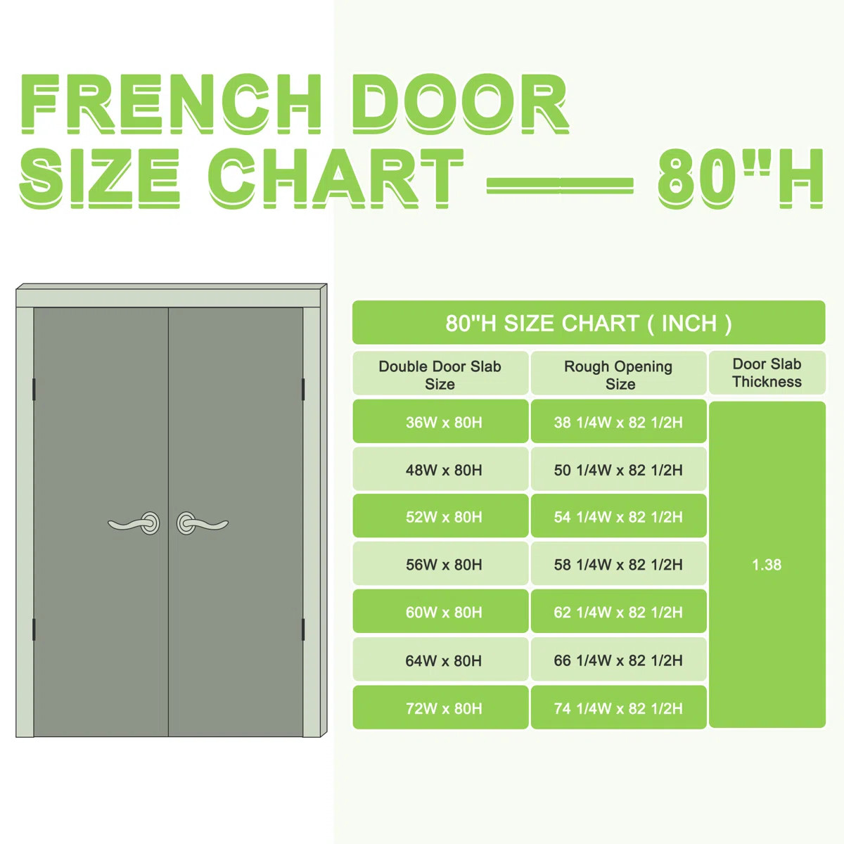 10-Lite clear Glass Primed French Doors Double Doors With Hardware / Handle | Wayfair North America