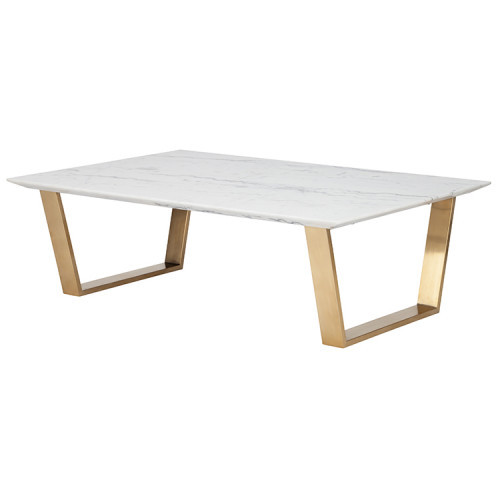 Nuevo Catrine Coffee Table White/Gold | Gracious Style