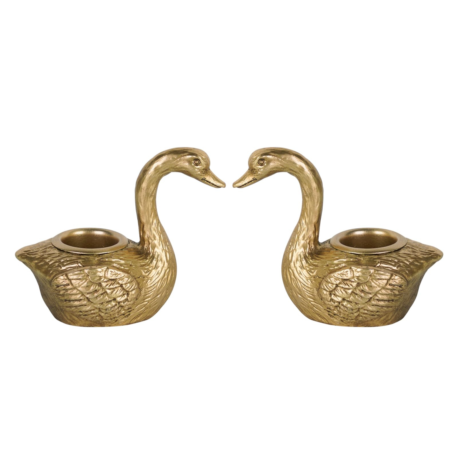 NIKKY HOME Gold Swan Taper Candle Holders Set of 2, Vintage Elegant Candlestick Stand for Table C... | Amazon (US)