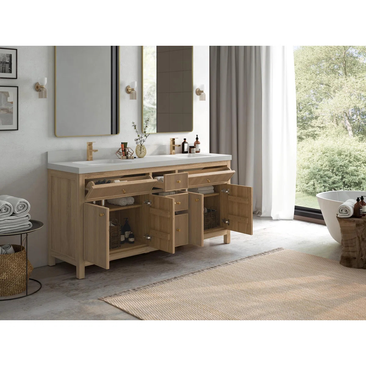 Sonoma 72'' Double Bathroom Vanity with Quartz Top | Wayfair North America