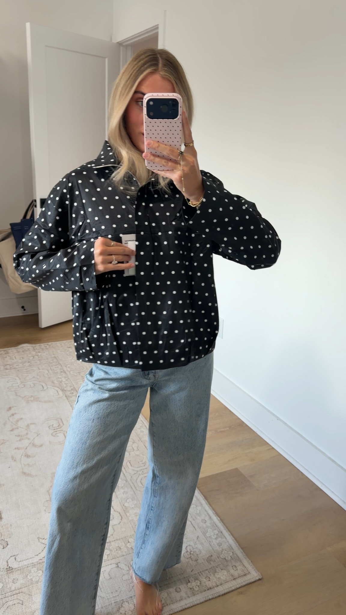 Amazon size small Dqbeng Womens Polka Dot Jacket Zip Up Oversized Lightweight Fall Outerwear

#LTKootd #LTKSaleAlert #LTKSeasonal