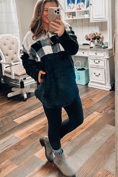 The perfect plaid Sherpa for winter from maurices! I paired it with their lux leggings and lug boots! Everything fits TTS and I’m wearing my normal small. #ad

#LTKstyletip #LTKsalealert #LTKHoliday