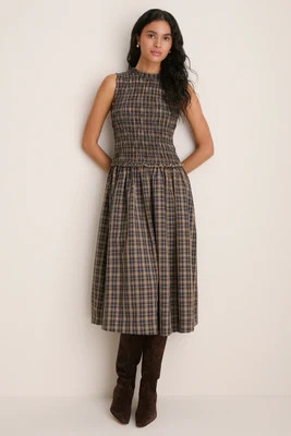 Harvest Tartan Smocked Olivia Midi Dress | Tuckernuck (US)