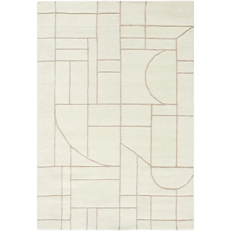 Lorette Hand Tufted Wool Cream Rug | AllModern