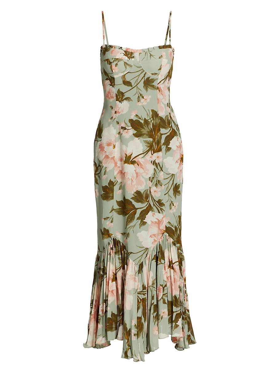 Women's Aiko Floral Midi-Dress - Fuana - Size 12 | Saks Fifth Avenue