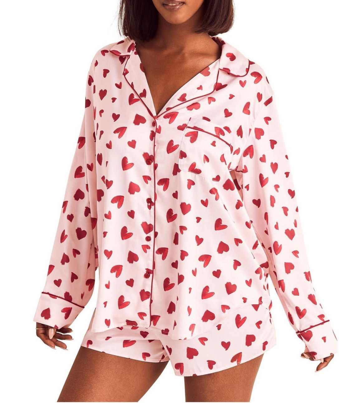 Valentine’s cozy, but make it cute 💌
Obsessed with these pink heart pajamas from Macy’s — silky soft, lightweight, and perfect for lounging, self-care nights, or Galentine mornings ☕️💘
Sizing is relaxed and comfy (I’d stick true to size).

#LTKSaleAlert #LTKselfcare #LTKFindsUnder50