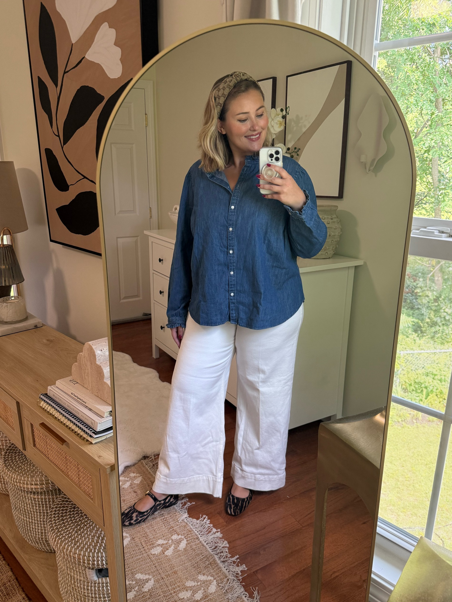 Easy elevated fall outfit I’m loving
Wearing an XXL in the button down 
20 in the wide leg jeans and 10 in the leopard Mary Jane’s 

#LTKFindsUnder50 #LTKStyleTip #LTKSeasonal