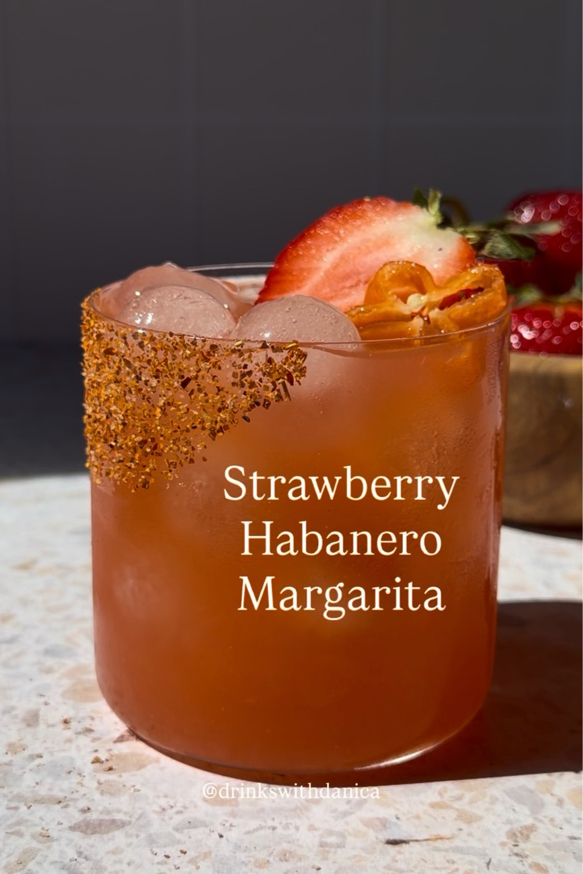 Strawberry Habanero Margarita

Follow me on Instagram and TikTok @drinkswithdanica for this recipe and more 