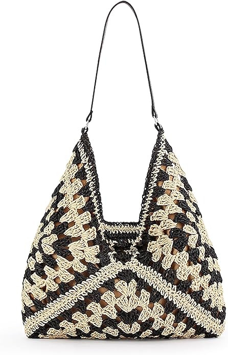 Straw Hobo Bags for Women, Large Capacity Woven Beach Tote Bag Summer Vintage Shoulder Bag for Tr... | Amazon (CA)