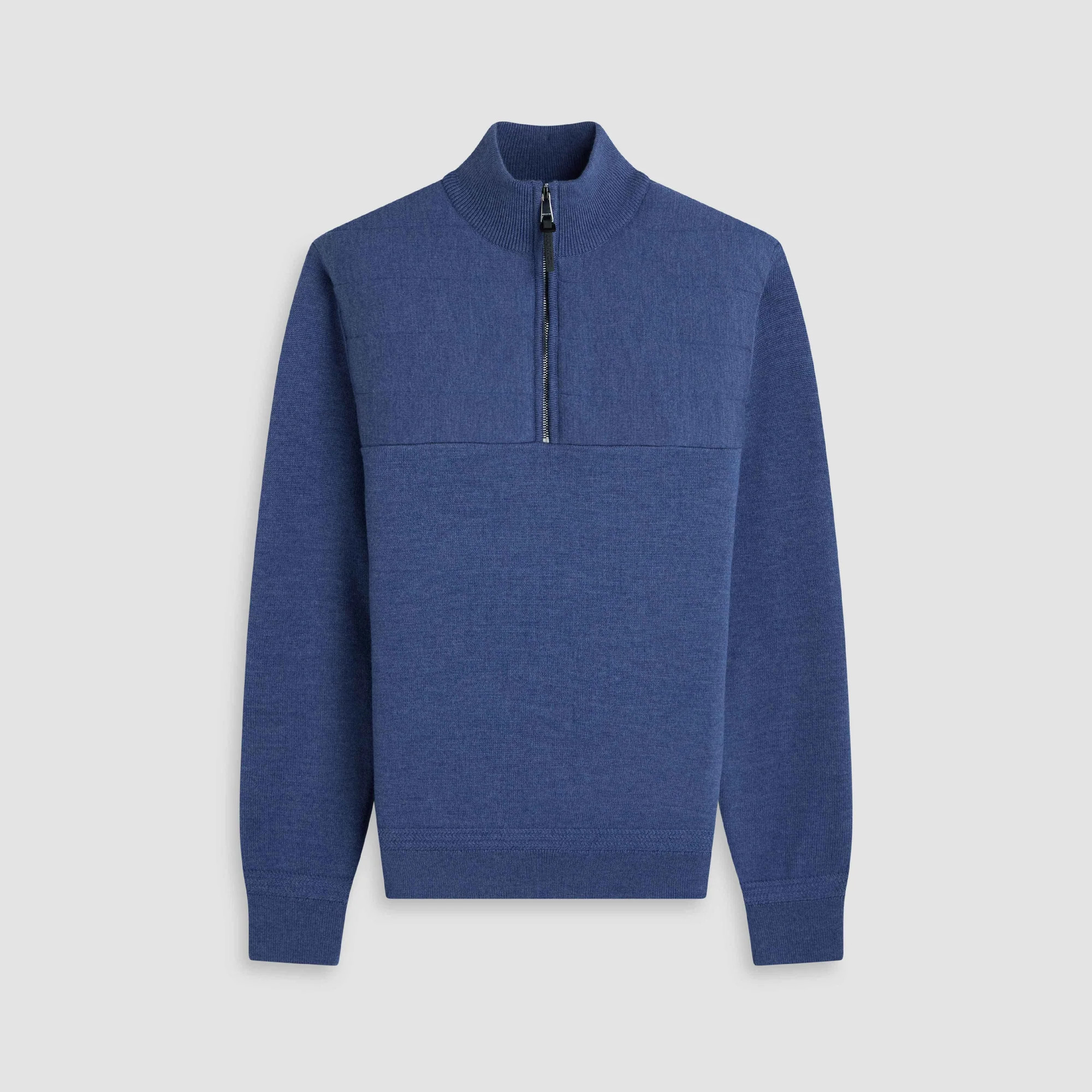 Melange Quarter Zip Mock Neck Sweater | Bugatchi