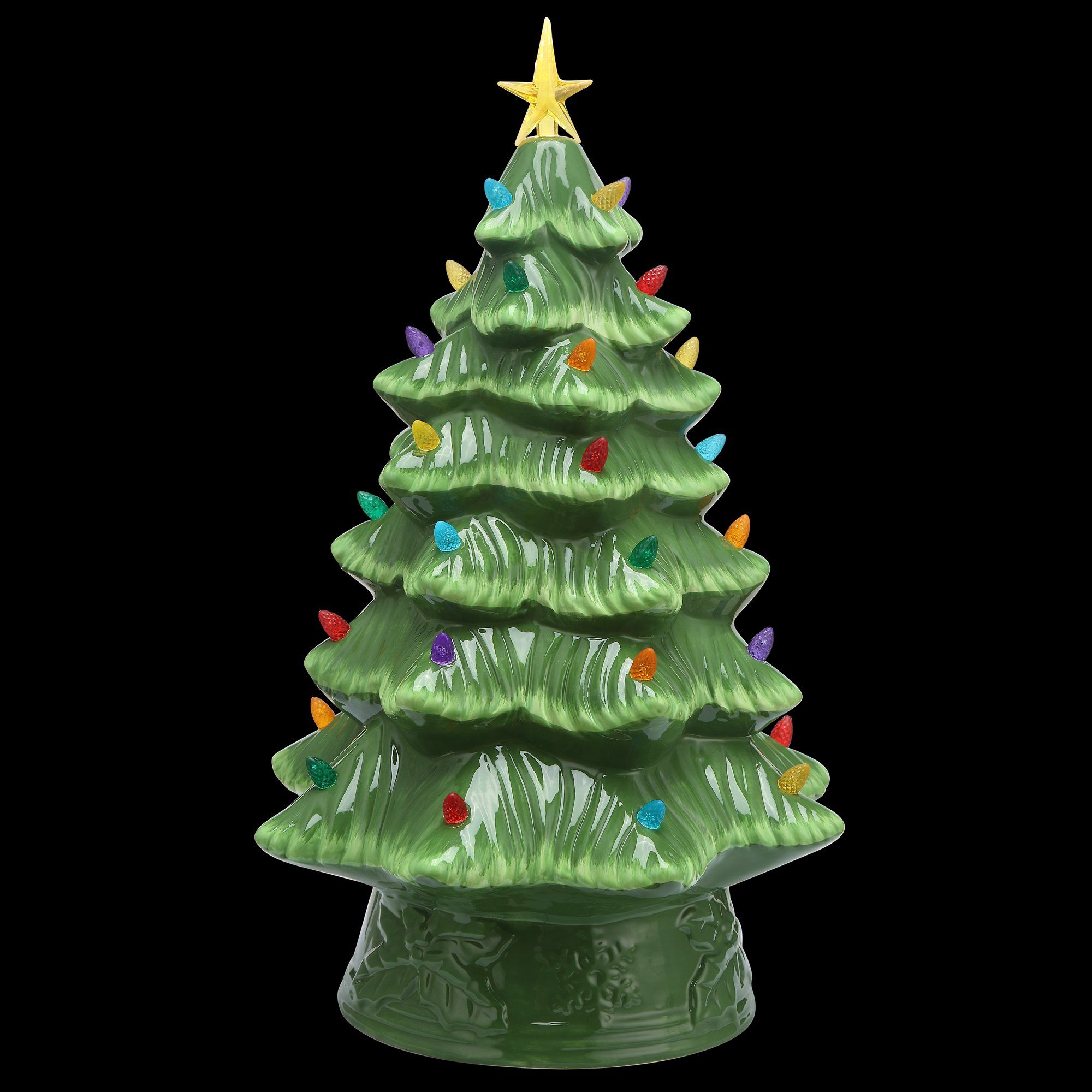 Mr. Christmas Prelit Ceramic Christmas Tree 16 in, Multiple Colors | Walmart (US)